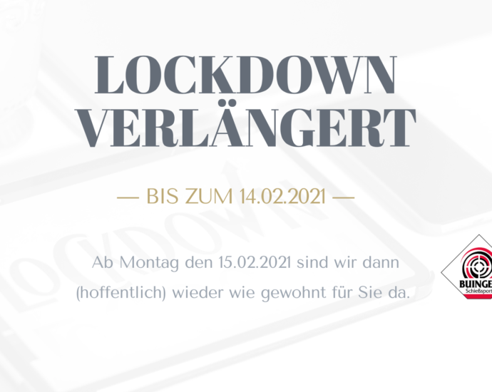 Der Lockdown wurde verlängert und unser Ladenlokal bleibt bis zum 14.02.2021 geschlossen!